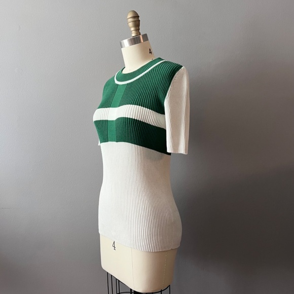 ❤️ Tory Burch ❤️ Short Sleeve Ribbed Knit Sweater - Picture 3 of 7